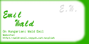 emil wald business card